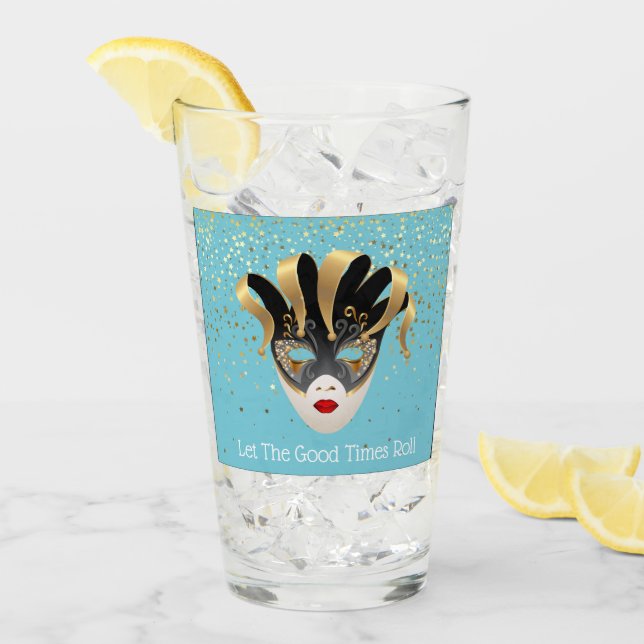 Mardi Gras Glass Ließ die Rolle der guten Zeiten Glas (Vorderseite Ice)