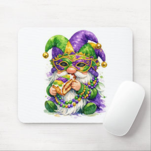 Mardi Gras Gnom isst King Cake Mousepad