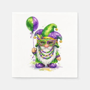 Mardi Gras Gnom mit Partyballon Serviette