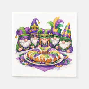Mardi Gras Gnom-Partei mit King Cake Serviette
