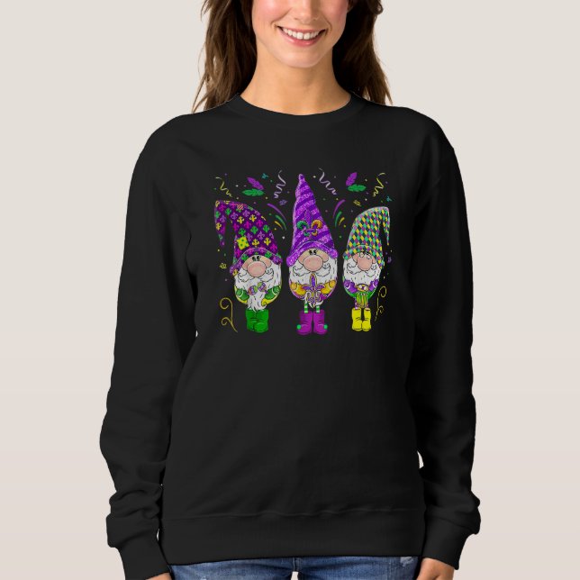 Mardi Gras Gnomes Funny Jester Hat Gnomes Men Wom Sweatshirt (Vorderseite)