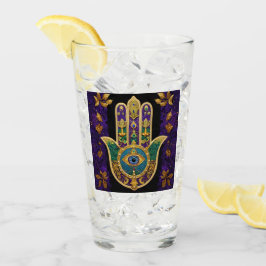 Mardi Gras Gold Lila Grüne Hamsas Art Glas