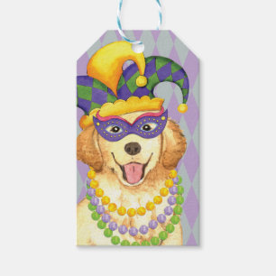Mardi Gras Golden Retriever Geschenkanhänger