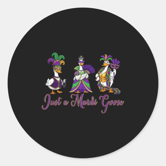 Mardi Gras Goose 2026 Gift Funny Tee Men, Women  Runder Aufkleber (Vorderseite)