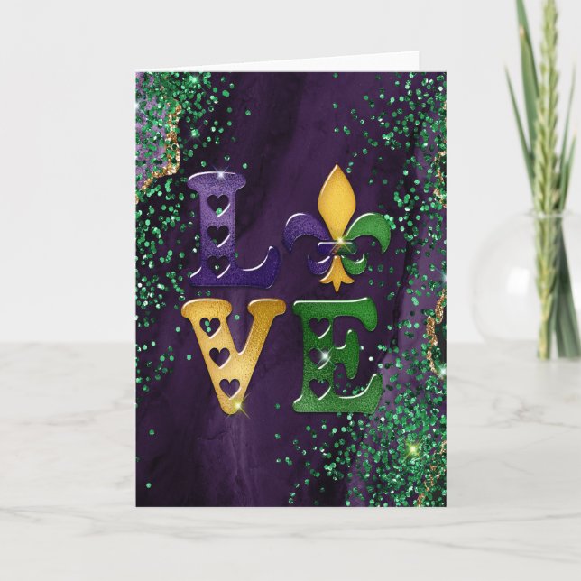Mardi Gras Grußkarte, Mardi Gras Liebe Karte (Vorderseite)