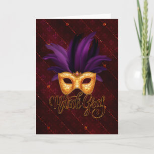 Mardi Gras Grußkarte, Mardi Gras Maske Karte