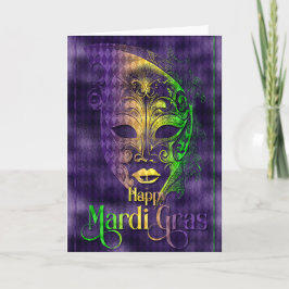 Mardi Gras Grußkarte, Mardi Gras Maske Karte