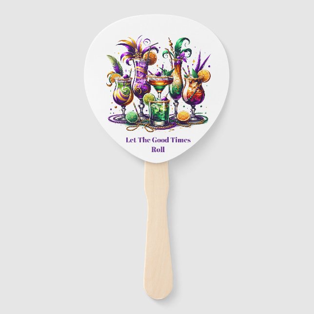 Mardi Gras Handfächer (Vorderseite)