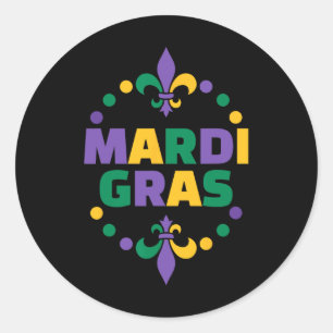 Mardi Gras Happy Mardi Gras Carnival Runder Aufkleber