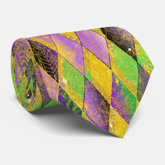 Mardi Gras Harlekin Diamant Lila Grün Gold Krawatte