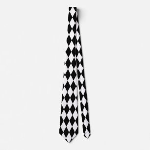 Mardi Gras Harlekin Hex Schwarz Weiß Krawatte