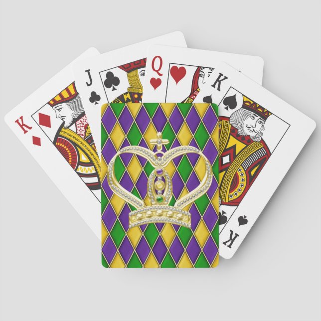 Mardi Gras Harlequin Diamond Crown Spielkarten (Rückseite)