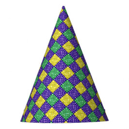 Mardi Gras Harlequin Diamond Karnevalsmuster Partyhütchen