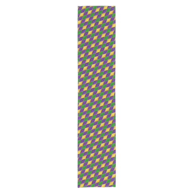 Mardi Gras Harlequin Diamond Muster Tischläufer (Vorderseite)