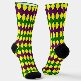 Mardi Gras Harlequin Diamond Pattern Socken