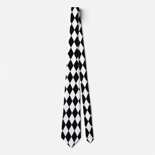 Mardi Gras Harlequin Hex Schwarz-weiß Krawatte (Vorderseite)