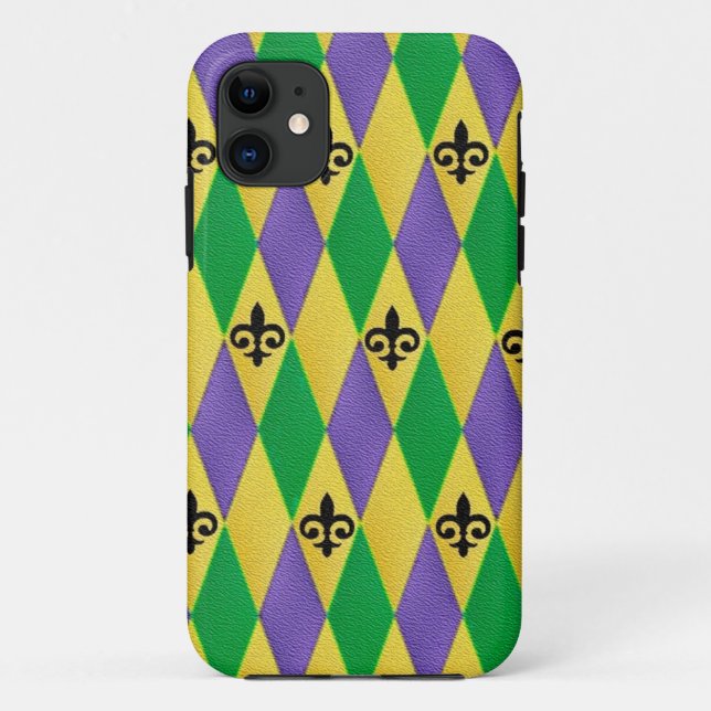 Mardi Gras Harlequin Lilie Case-Mate iPhone Hülle (Rückseite)