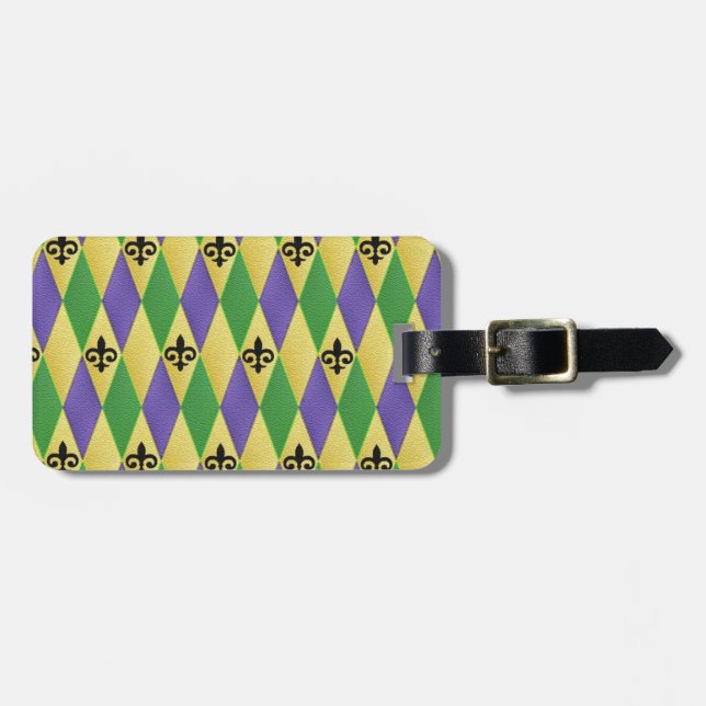 Mardi Gras Harlequin Lilie Gepäckanhänger (Vorderseite horizontal)