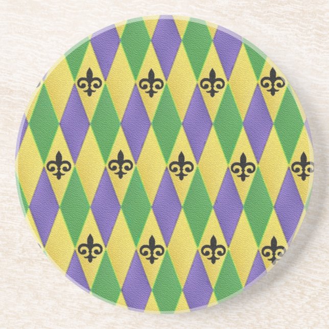 Mardi Gras Harlequin Lilie Getränkeuntersetzer (Vorne)