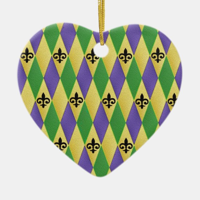 Mardi Gras Harlequin Lilie Keramikornament (Vorne)