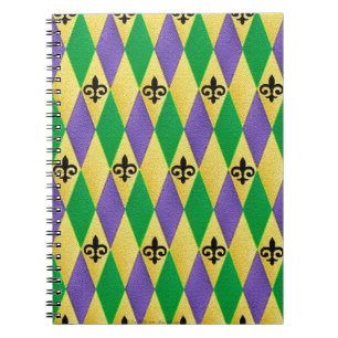 Mardi Gras Harlequin Lilie Notizblock