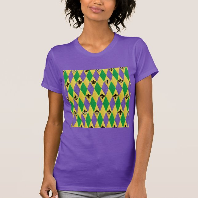 Mardi Gras Harlequin Lilie T-Shirt (Vorderseite)
