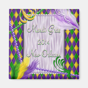 Mardi Gras Harlequin Magnet mit Verzierungen