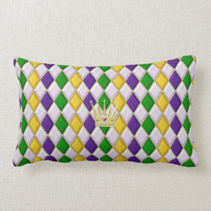 Mardi Gras Harlequin Muster 3 w/kronenförmige Kiss Lendenkissen