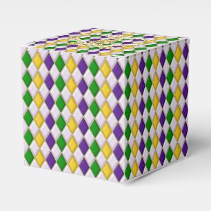 Mardi Gras Harlequin pattern2 mit Crown Geschenkschachtel