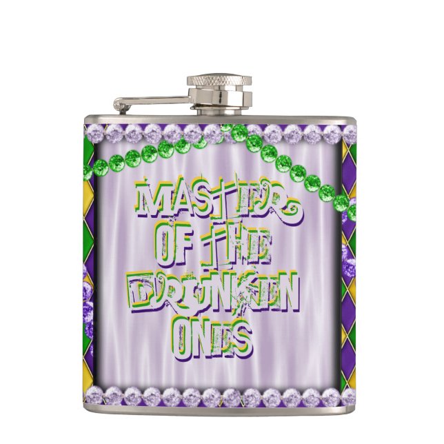 Mardi Gras Harlequin Pattern, Beads, Lilie Flachmann (Vorderseite)