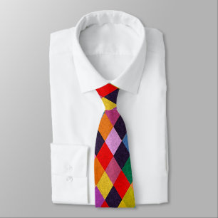 MARDI GRAS HARLEQUIN PATTERN Farbenfrohe Rhombi Krawatte