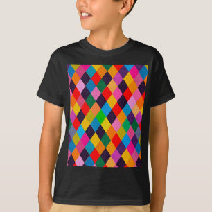 MARDI GRAS HARLEQUIN PATTERN Farbenfrohe Rhombi T-Shirt