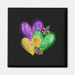 Mardi Gras Heart Fleur-de-lis Symbol Karneval Men Magnet