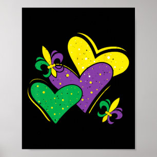 Mardi Gras Hearts Outfit Frauen Mädchen Kinder Kle Poster