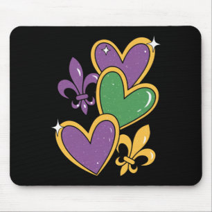 Mardi Gras Hearts Women Girls Kinder Kleinkind Mousepad