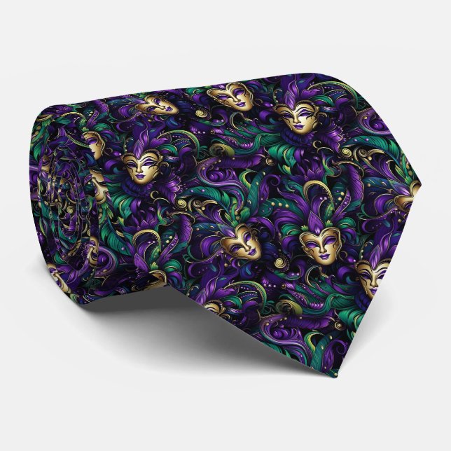 Mardi Gras Herren Krawatte (Gerollt)