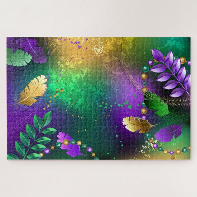 Mardi-Gras-Hintergrund mit Perlen (Horizontal)