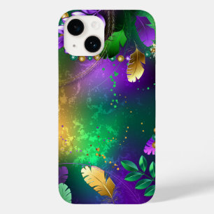Mardi-Gras-Hintergrund mit Perlen Case-Mate iPhone 14 Hülle