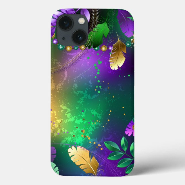 Mardi-Gras-Hintergrund mit Perlen Case-Mate iPhone Hülle (Rückseite)