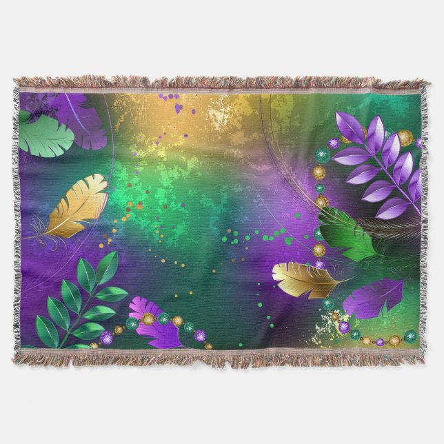Mardi-Gras-Hintergrund mit Perlen Decke (Vorderseite)