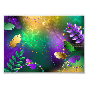 Mardi-Gras-Hintergrund mit Perlen Fotodruck