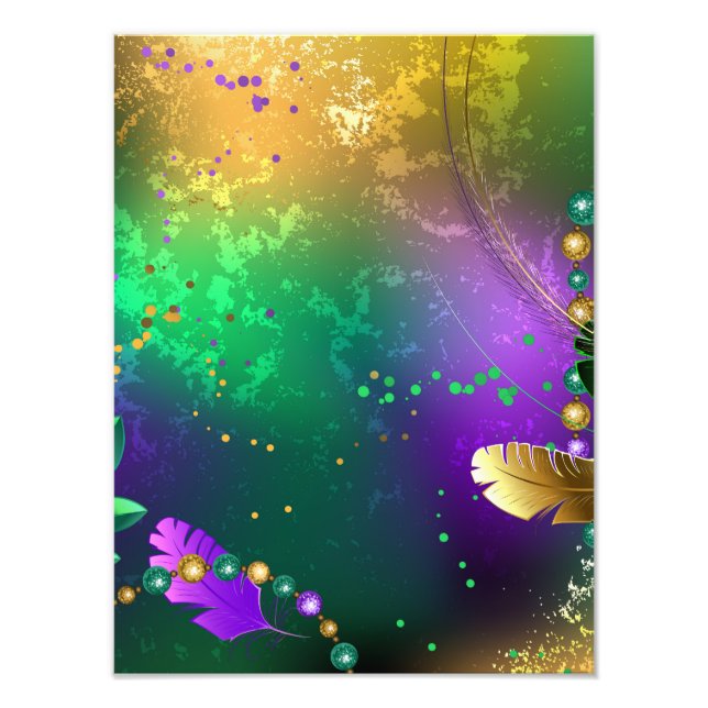 Mardi-Gras-Hintergrund mit Perlen Fotodruck (Vorne)