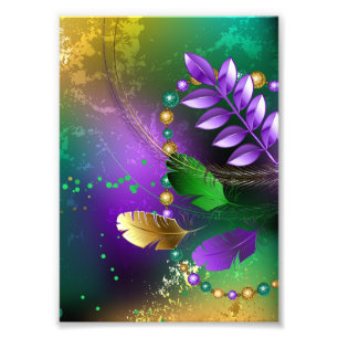 Mardi-Gras-Hintergrund mit Perlen Fotodruck