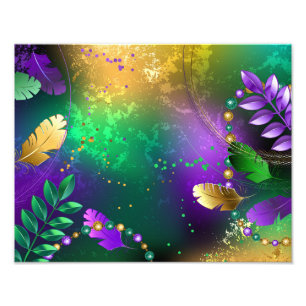 Mardi-Gras-Hintergrund mit Perlen Fotodruck