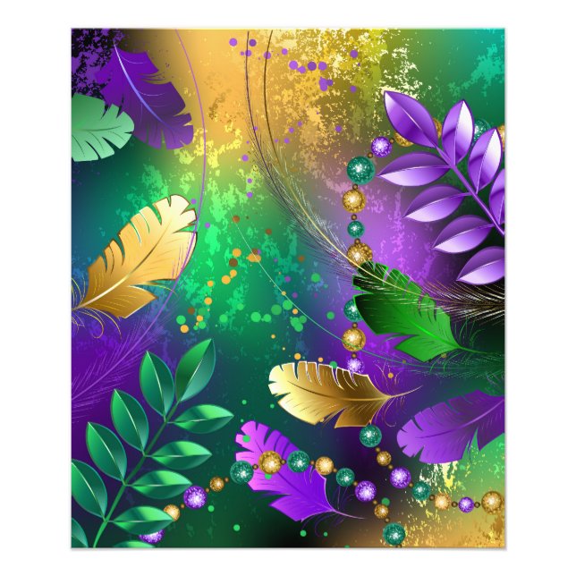 Mardi-Gras-Hintergrund mit Perlen Fotodruck (Vorne)