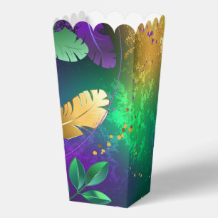 Mardi-Gras-Hintergrund mit Perlen Geschenkschachtel