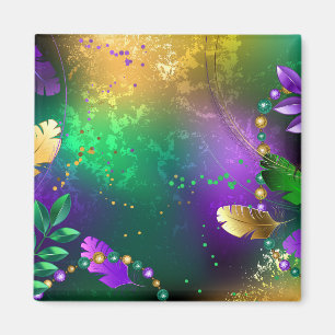 Mardi-Gras-Hintergrund mit Perlen Magnet