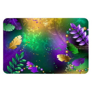 Mardi-Gras-Hintergrund mit Perlen Magnet