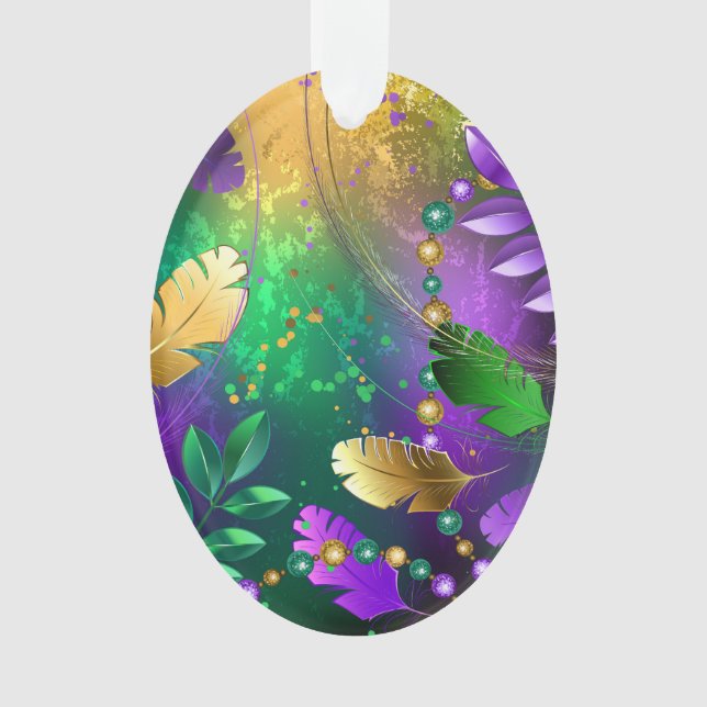 Mardi-Gras-Hintergrund mit Perlen Ornament (Vorderseite)
