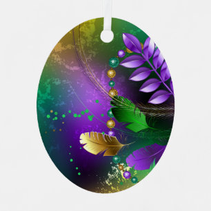 Mardi-Gras-Hintergrund mit Perlen Ornament Aus Metall